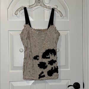 Yoana Baraschi Cream and Black Textured Camisole